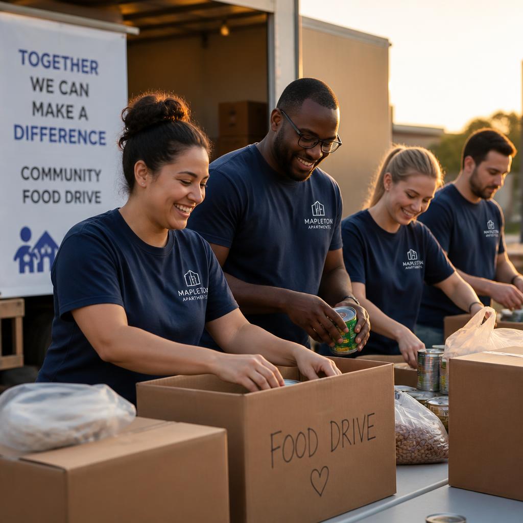 REX team volunteering at a community food drive